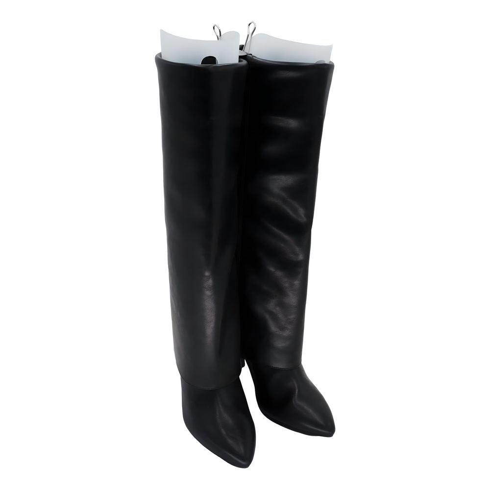 Madden Girl Hagler Womens Black Knee High Pointed Toe Block Heel Boots Size 8